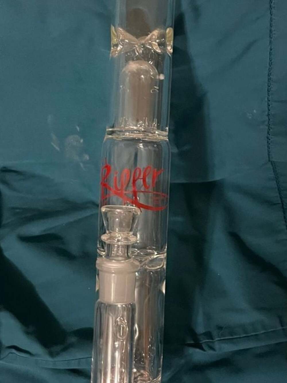 17” Ripper Glass Water Piece with Red Logo